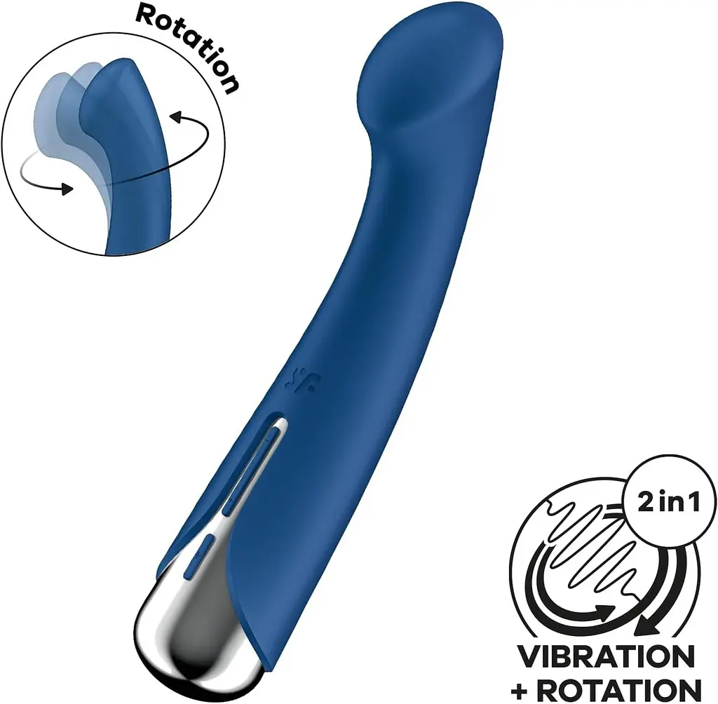 Вібратор Satisfyer Spinning G-Spot 1 16.5 см синій - фото 4