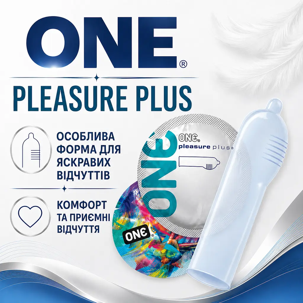 Презерватив ONE Pleasure Plus, латексний презерватив з мішечком і ребристою текстурою, зі змазкою, для додаткової стимуляції - фото 5
