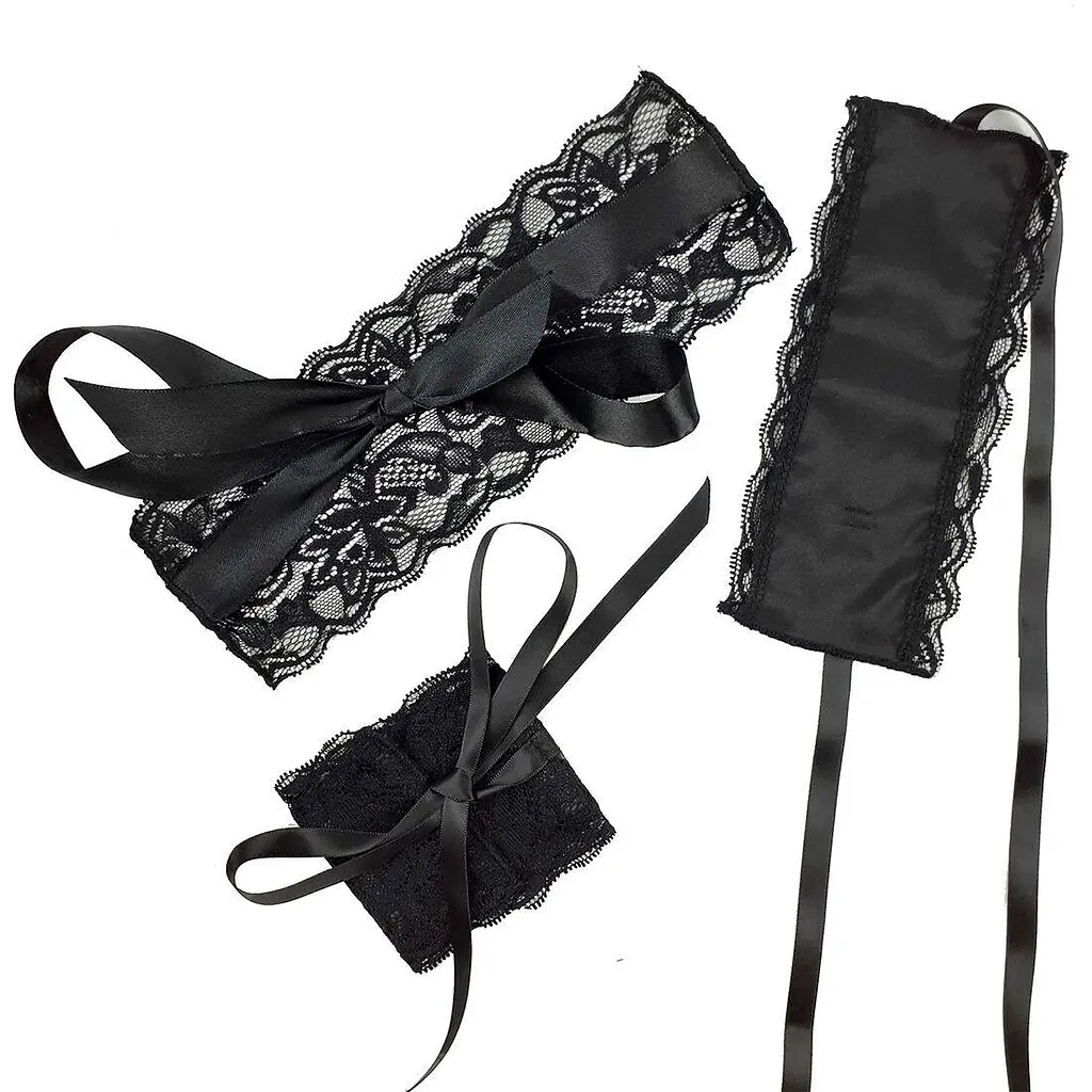 Эротический набор повязка на глаза и наручники Blindfold and Handcuffs Aria - фото 2