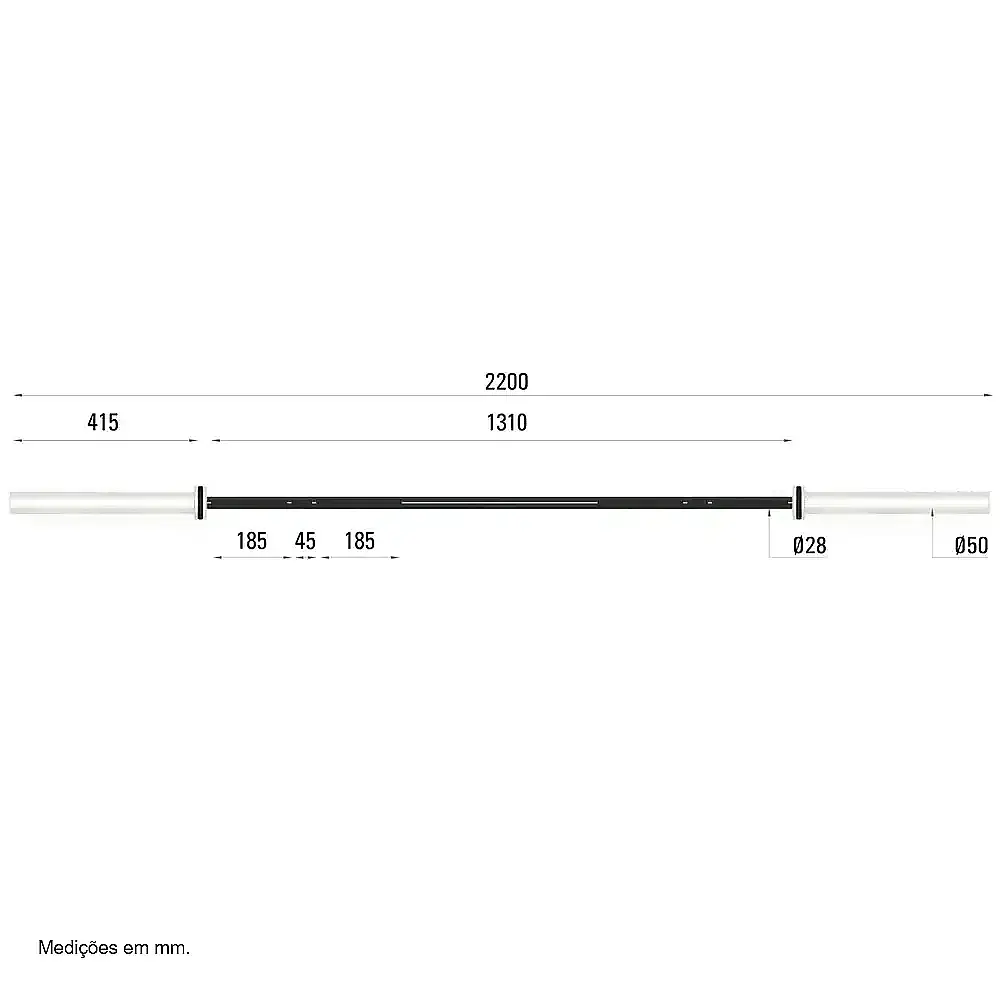 Гриф для штанги Toorx Max 450 Kg Cross Challenge 220 см 50 мм (BO-450) - фото 3