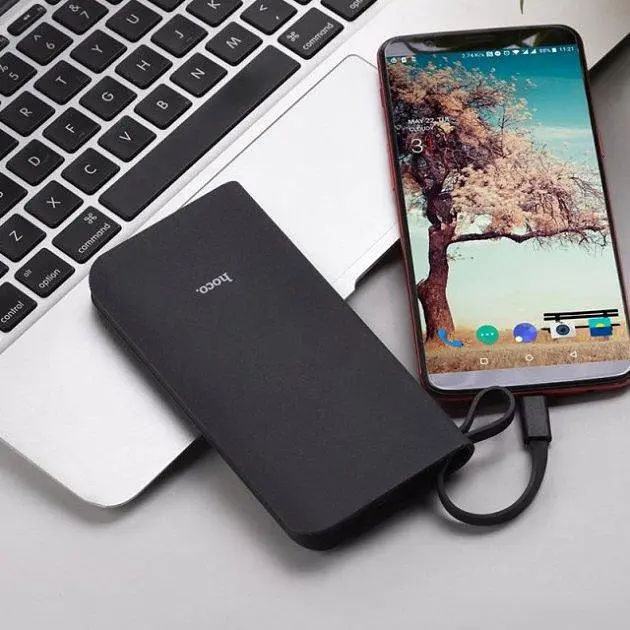 Портативна батарея Power Bank Hoco з вбудованим кабелем Hoco J25B New Power (10000mAh) Black - фото 3