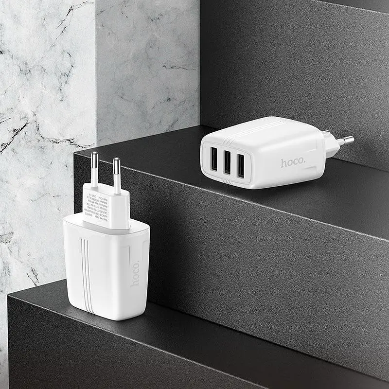 Зарядное устройство блок Hoco N15 Amazing 3 USB-выходы - фото 2