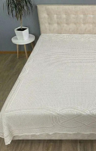 Натуральне муслінове простирадло 200x230 см - дихаюча м'яка бавовняна простинь молочний - фото 2