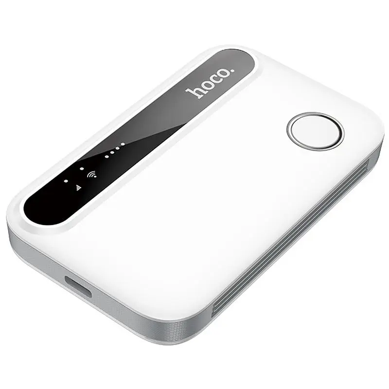 Портативний модем WiFi роутер Hoco HI41 150Mbps (Micro SIM) 2100 mAh White - фото 4