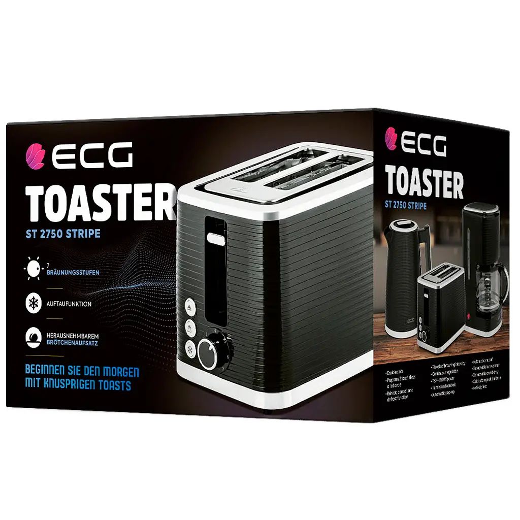 Тостер ECG ST 2750 Stripe - фото 2