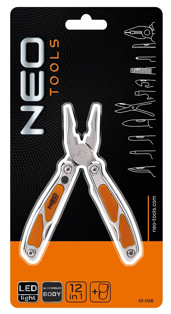 Neo Tools 01-026 Мультiтул, 12 елементiв, з LED - фото 2