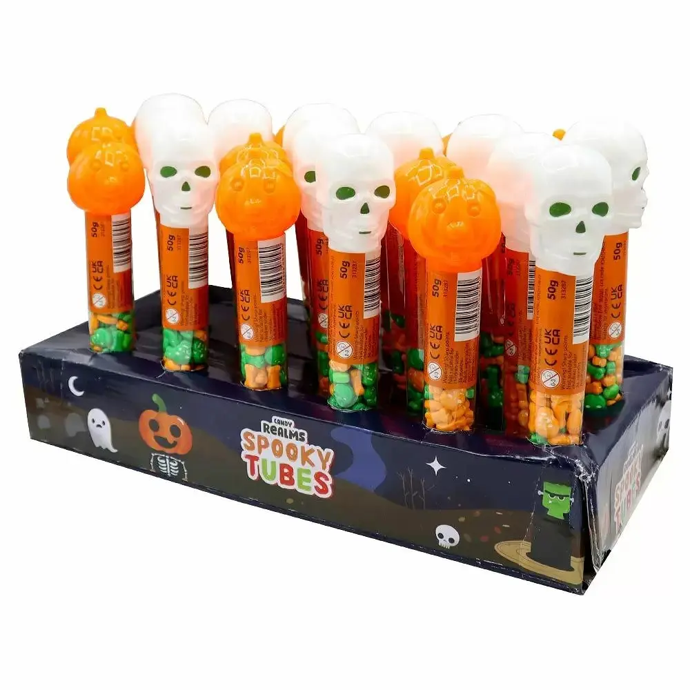 Льодяники Гарбуз Candy Realms Spooky Tubes 50g - фото 3