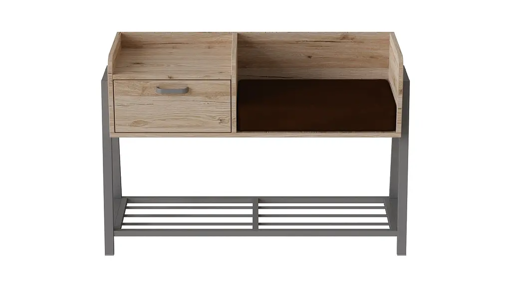 Банкетка с тумбочкой Ferrum-decor Бланка 540x1000x320 металл Серый ДСП Дуб Сан-Марино 16 мм (FRD-103039) - фото 4