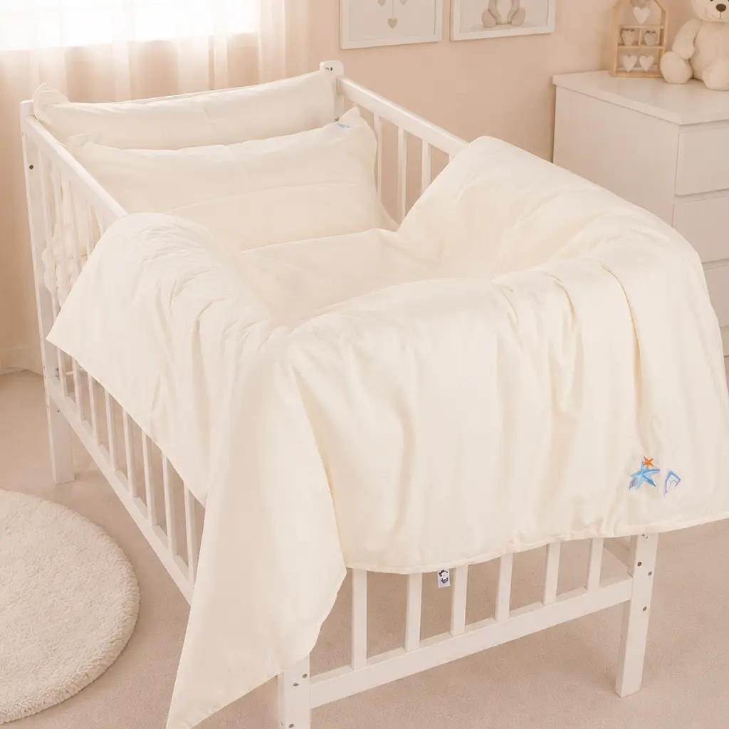 Дитяча постільна білизна MIRSON BABY Poplin Edition Ocean Milky White 110х160см (2200013086253) - фото 3