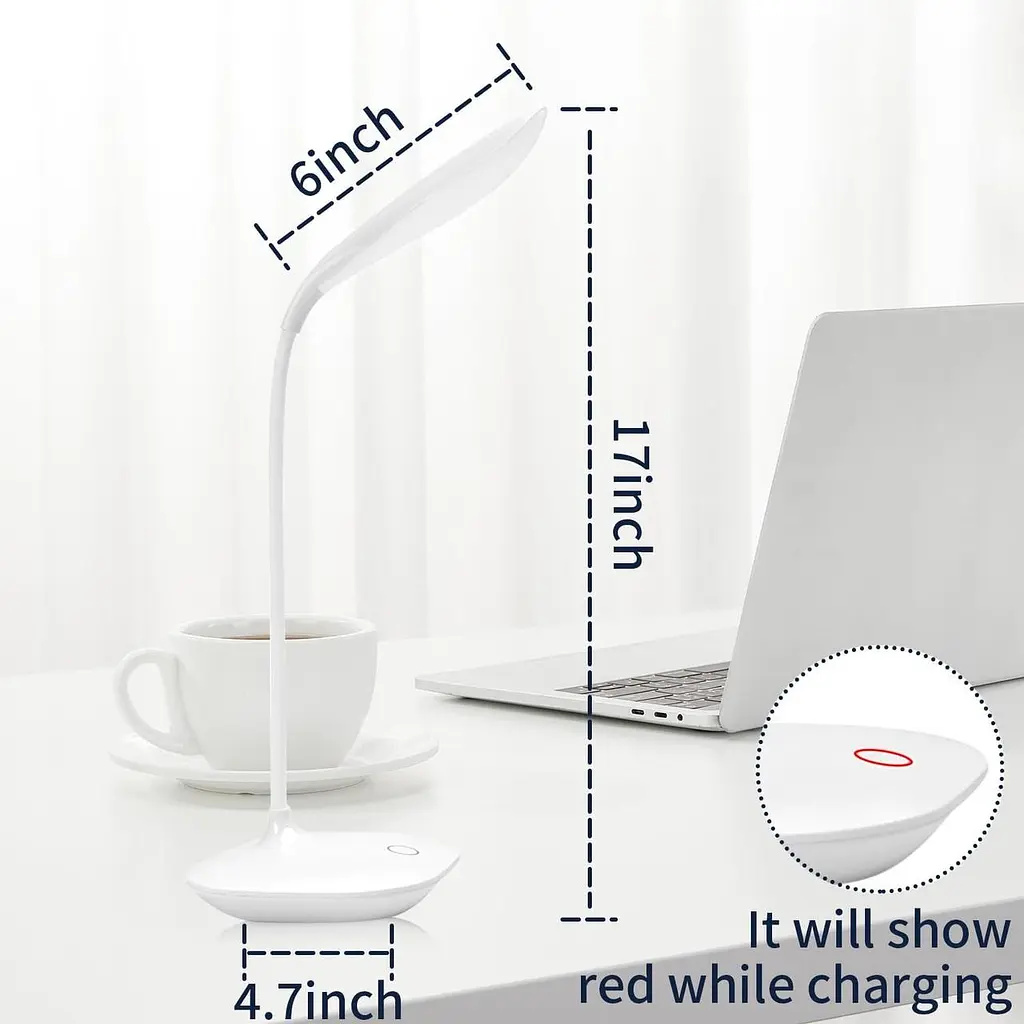 USB портативна світлодіодна настільна лампа 3-х рівневий диммер - фото 4