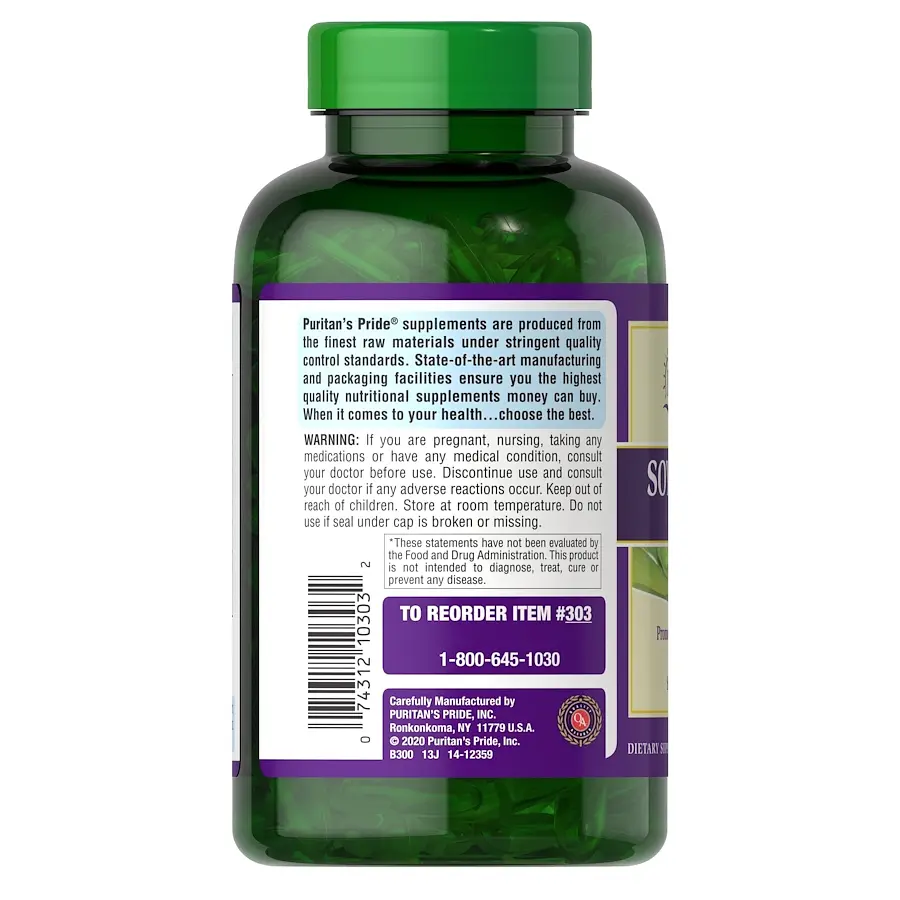 Натуральна добавка Puritan's Pride Soy Lecithin 1200 mg 250 капсул - фото 3