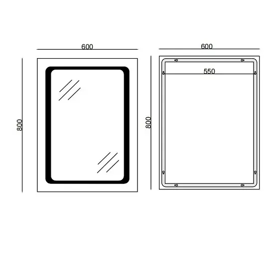 Дзеркало Mixxus TWEE MR09-80x60-REVERSE з LED Touch, Anti-fog, димером, регулюванням яскравості (MI6660) - фото 5