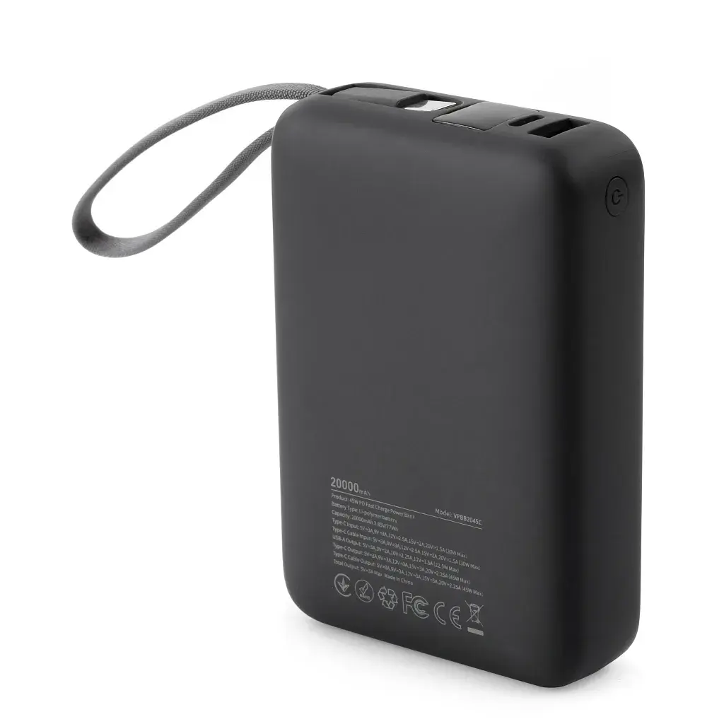 Батарея універсальна Vinga 20000 mAh 45W Display Cable (VPBB2045C) - фото 7
