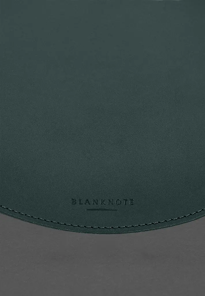 Круглый коврик для мышки из натуральной кожи зеленый краст - фото 6