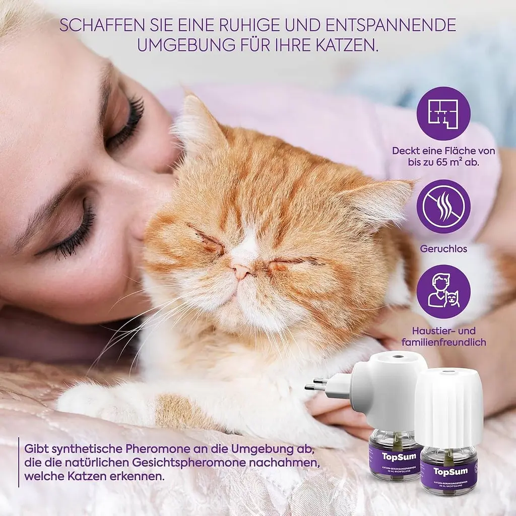 Набір феромонних дифузорів для заспокоєння котів TopSum Cat Calming Plug-in 2 шт x 48 мл (SKU-017) - фото 3