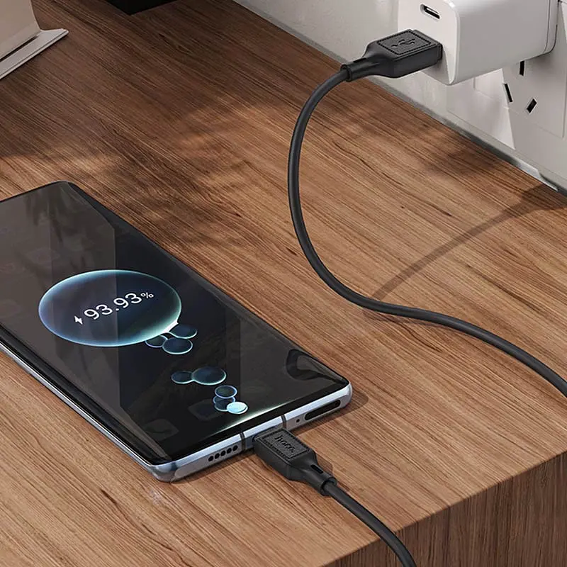 Дата кабель Hoco X90 Cool silicone USB to Type-C (1m) Black - фото 5