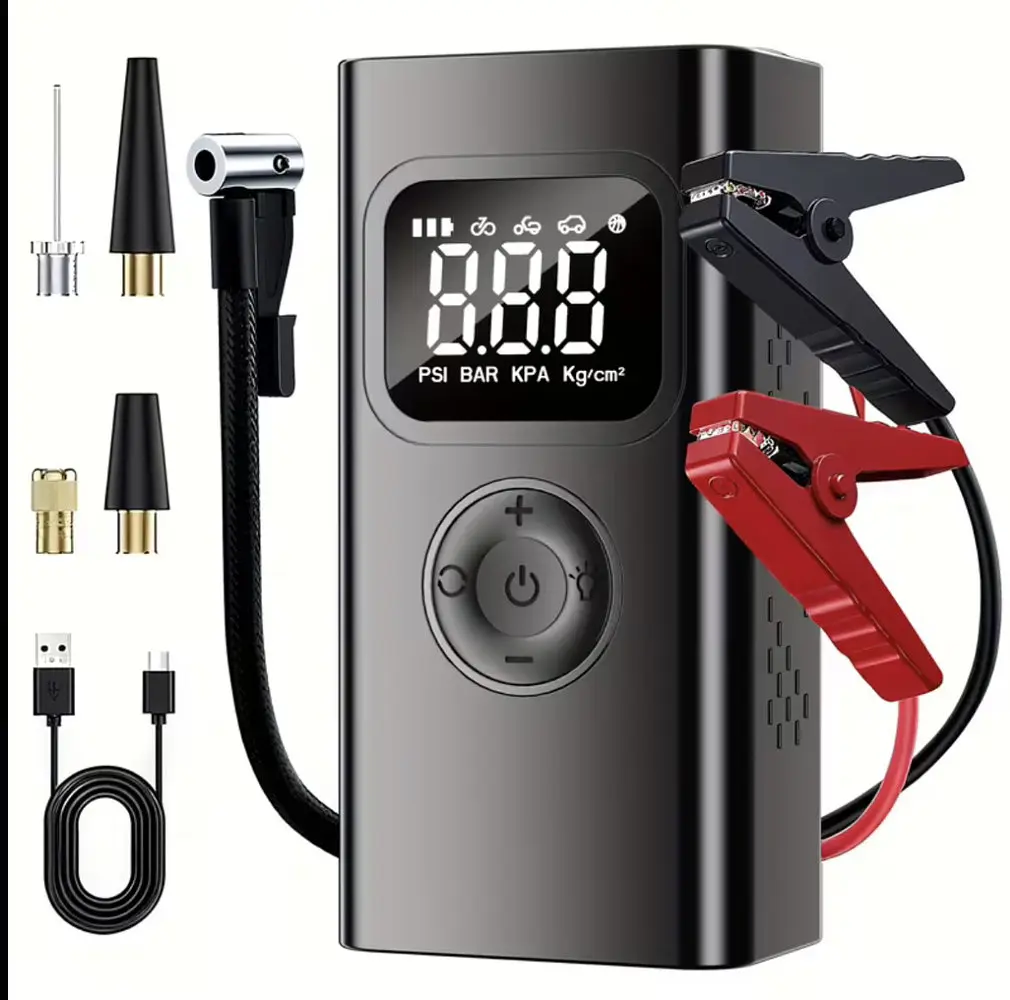 Портативний пусковий пристрій 2 в 1 (Бустер + Компресор) 150PSI — Jump Starter для авто з LED ліхтарем