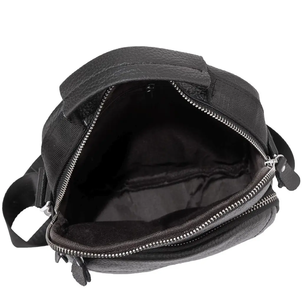 Сумка через плече чорна чоловіча шкіряна Tiding Bag A25F-1436A - фото 4