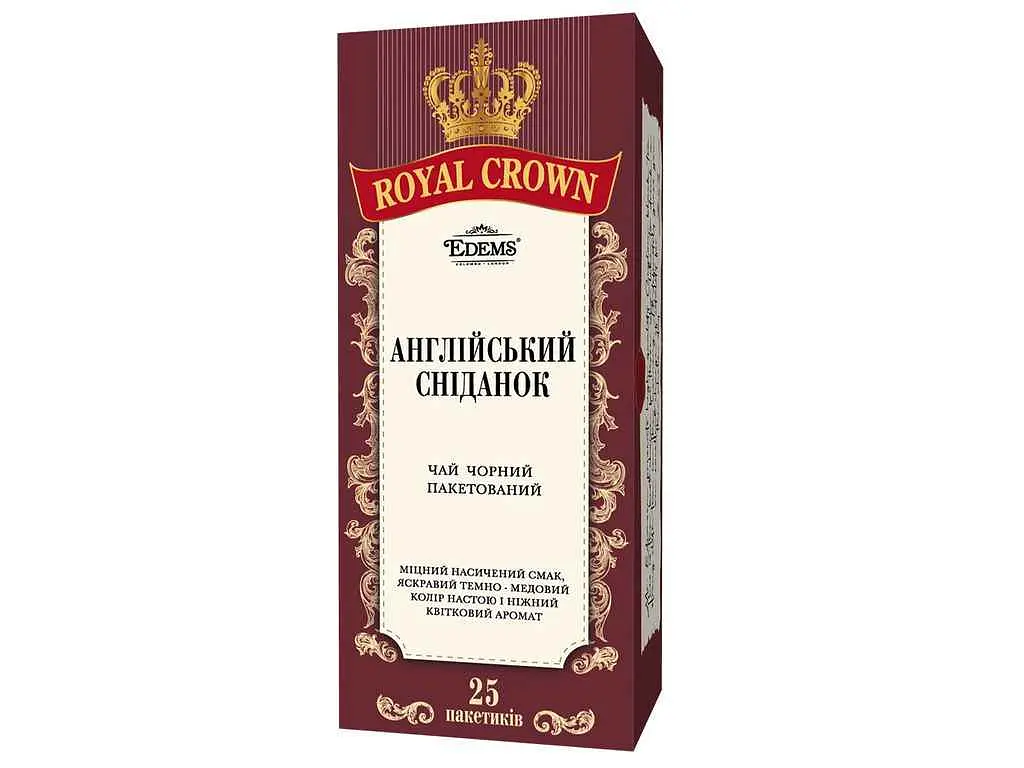 Чай пакетований чорний Royal Crown 2 г "ENGLISH BREAKFAST" 25 пакетиків