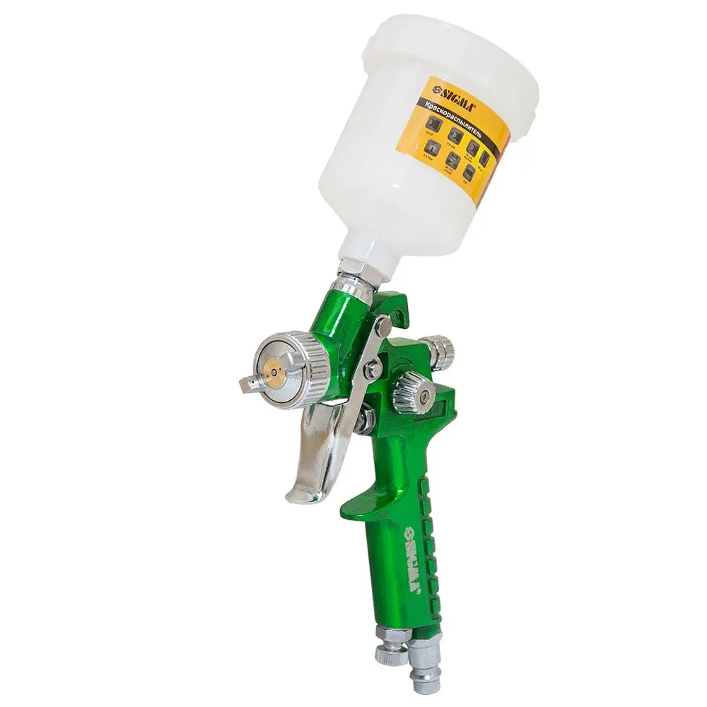 Фарборозпилювач Sigma HVLP-mini 0.8 мм з верхнім баком 100 мл Green (6812041) - фото 2
