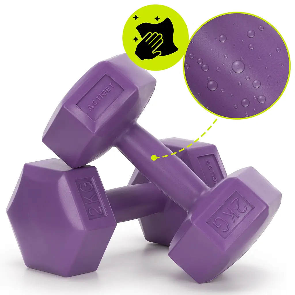 Гантелі Actiget Hex 2 x 2 кг ACT0158 Purple - фото 7