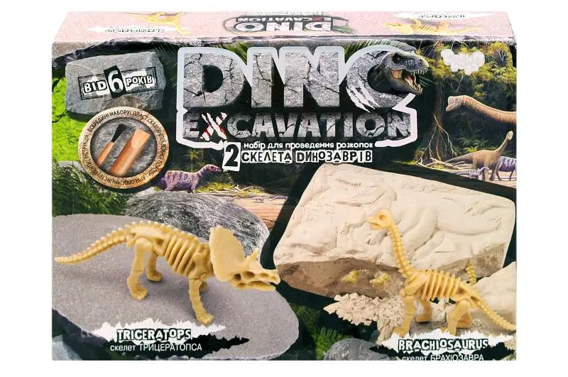 Набір для розкопок DEX-01-04, 05, 06 "DINO EXCAVATION" динозаври DANKO - фото 2