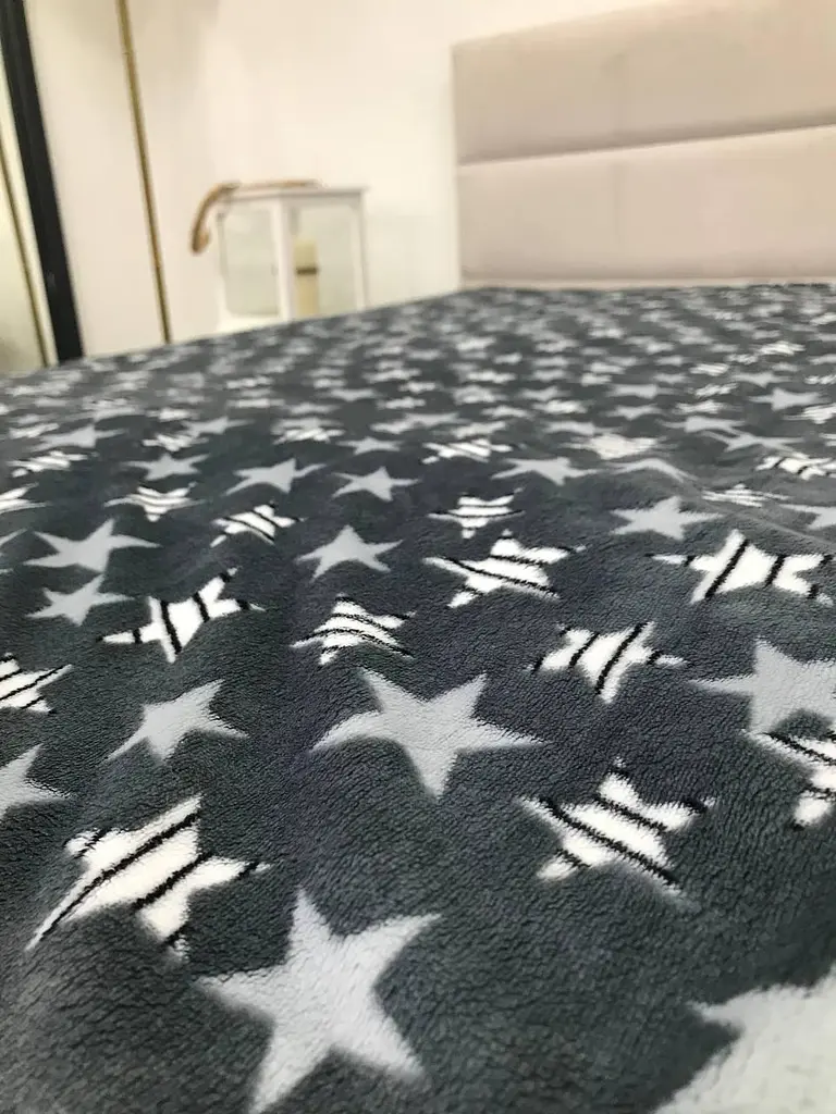 Плед Ecotton дитячий 110х140 см із мікрофібри Well Soft сірий Зірки (FL1607012) (21689) - фото 5