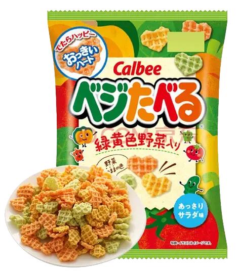 Японські овочеві чіпси Calbee Veggie Eat Lightly Salad Taste 55г - фото 2