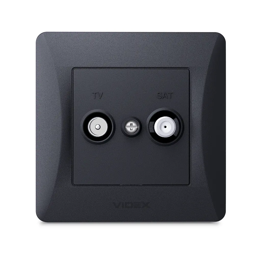 Розетка TV+SAT кінцева чорний графіт VIDEX BINERA VIDEX (24622-000) - фото 2