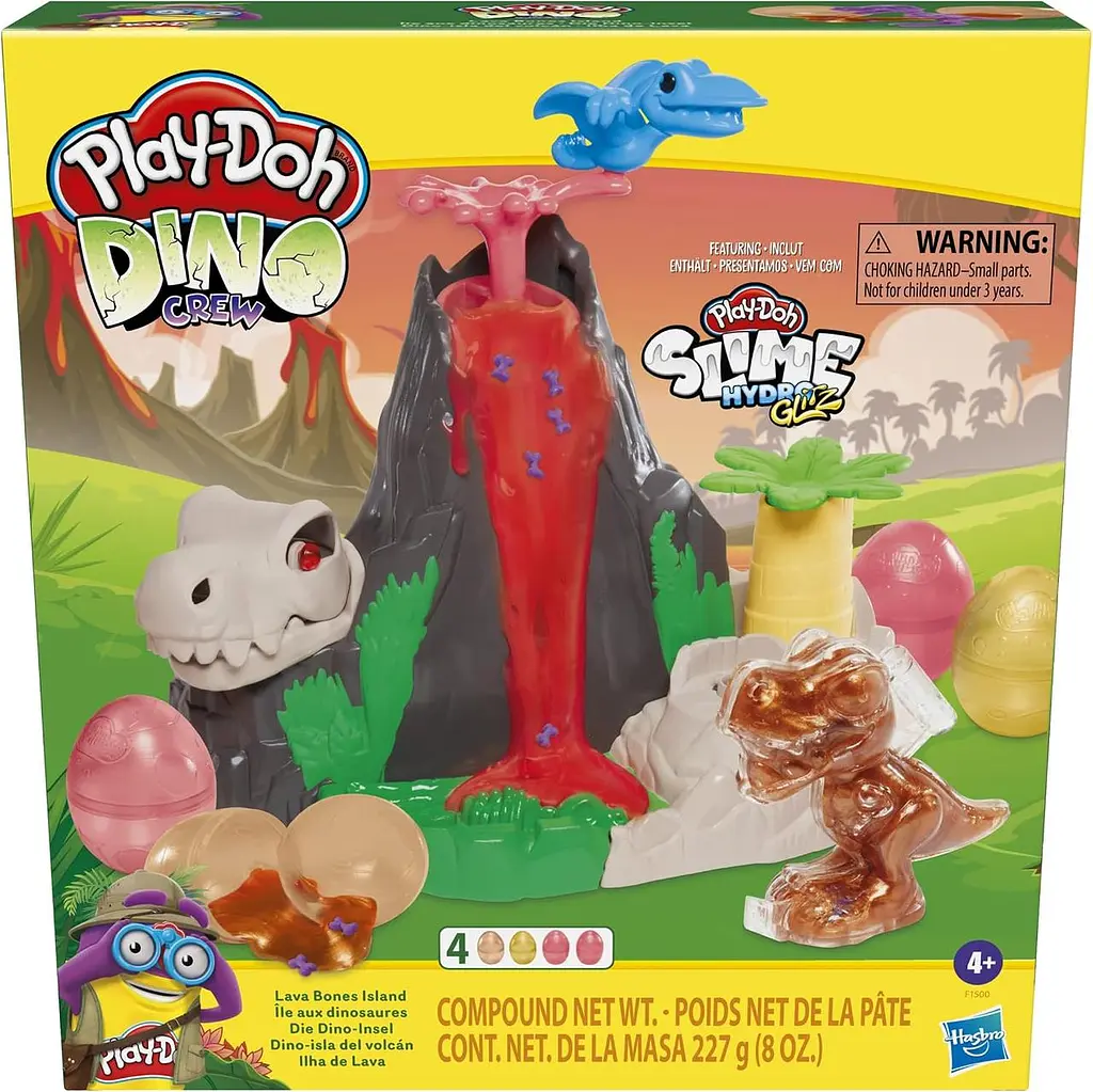 Ігровий набір Плей До Острів лавових кісток Hasbro Play-Doh Slime Dino Crew Lava Bones Island Volcano, вулкан зі слаймами 4 слайми (SKU-378) - фото 7