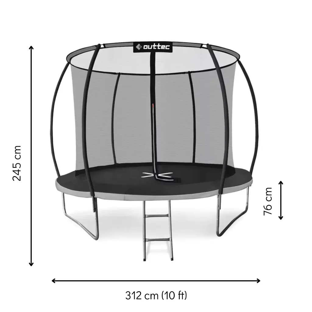 Батут Outtec Premium 10ft (312см) чорно-сірий з внутрішньою сіткою - фото 2