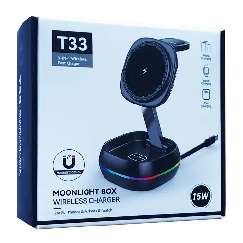 Зарядний пристрій 3 IN1 T33 MAGSAFE (iPhone, iWatch, AirPods) 0RIGINAL серий - фото 2