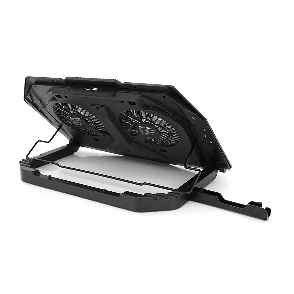 Підставка для ноутбука IceCoorel N10, 10-18", 2*125mm 1400±10% RPM, корпус пластик+алюміній, 2xUSB 2.0+LCD display+підставка для мобільного телефону - фото 2