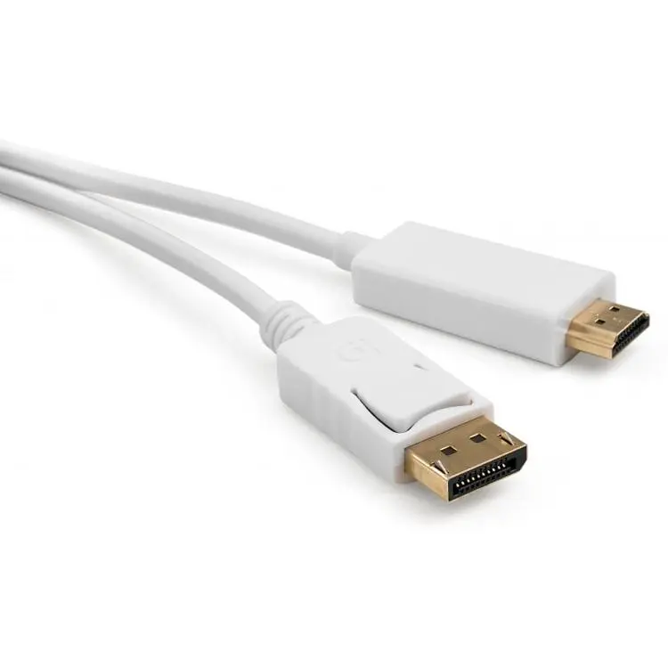 Кабель мультимедійний DisplayPort M to HDMI M 1.8m Vinga (VCPDPHDMI1.8WH)