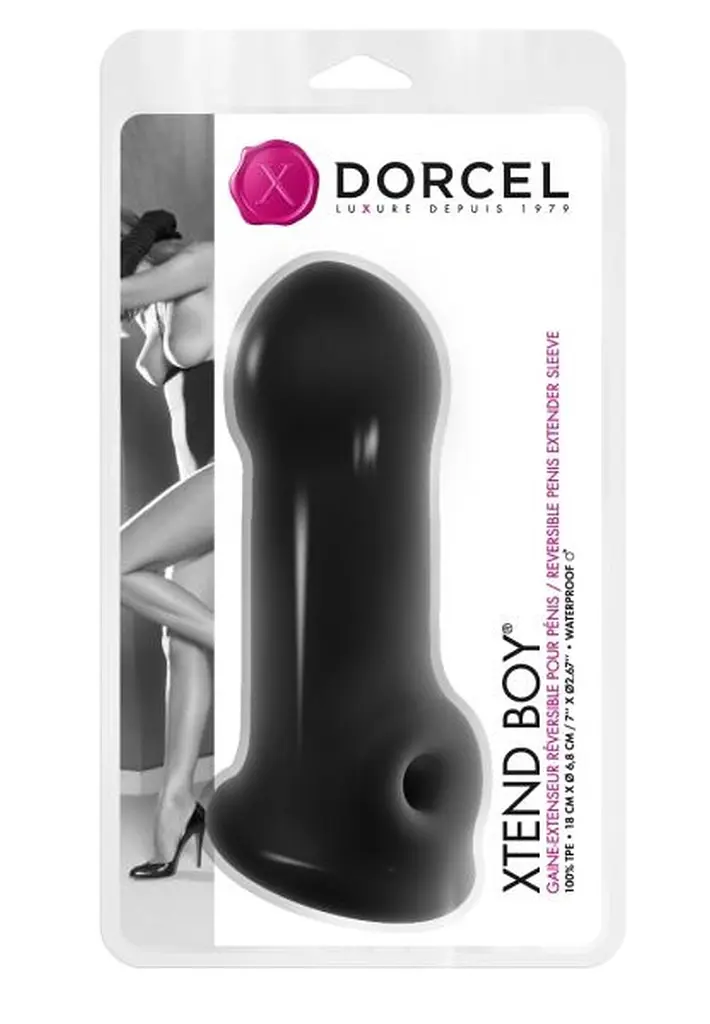 Насадка на пеніс Dorcel Xtend Boy 18 см чорний - фото 6