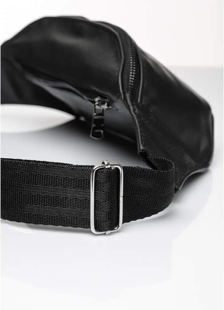 Мужская кожаная сумка бананка Sambag Tirso PSO черная 31 × 16 × 5 см (81119001m) - фото 3