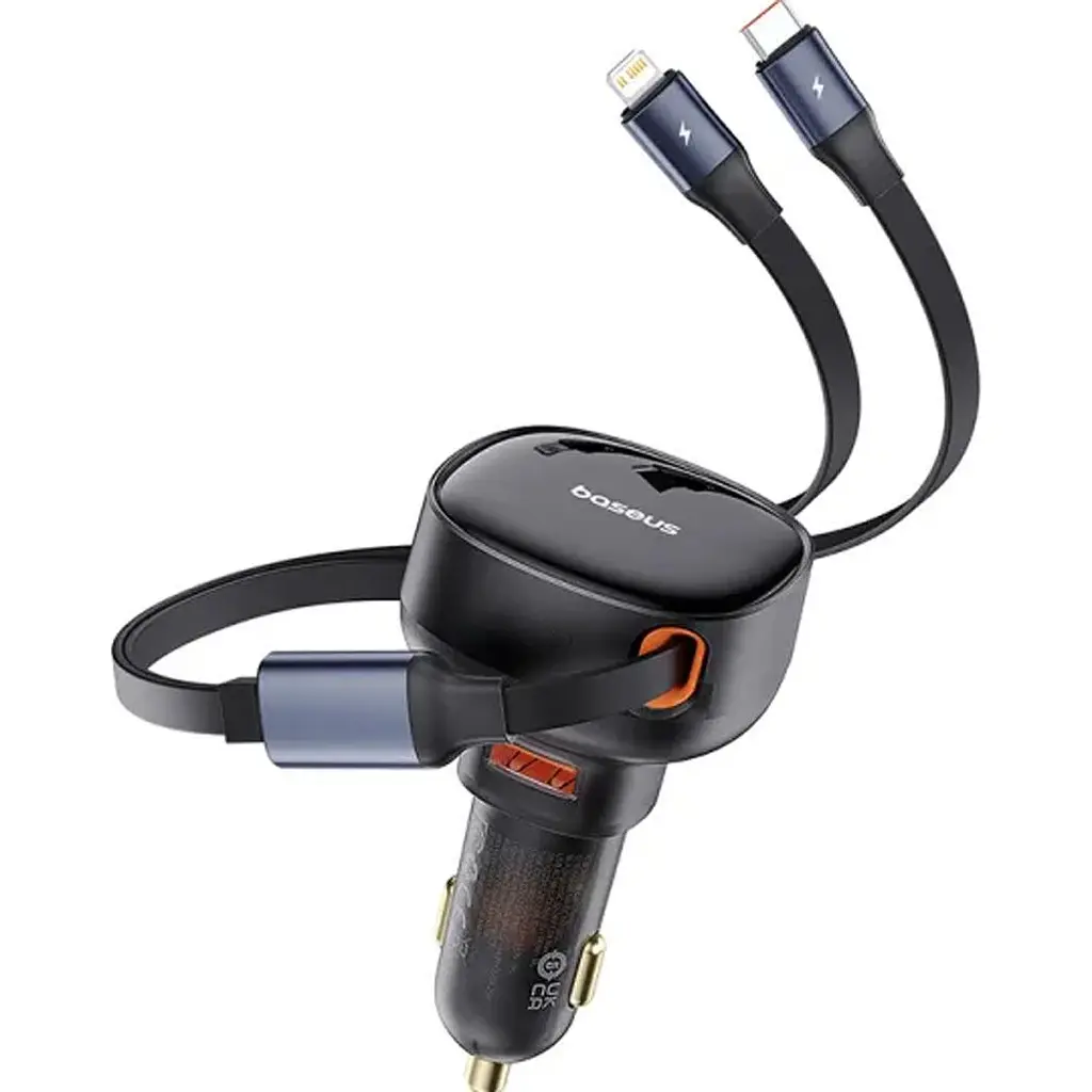 Автомобільний зарядний пристрій Baseus Enjoyment Pro 60W Retractable Black (C00057802111-02) [169691] - фото 5