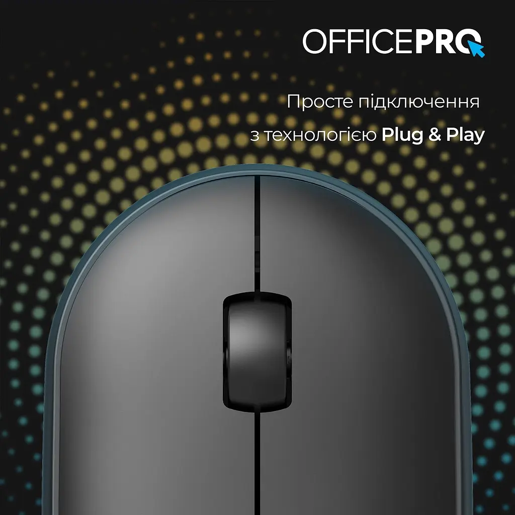 Миша OfficePro Silent Click Wireless Black (M185B) - фото 11