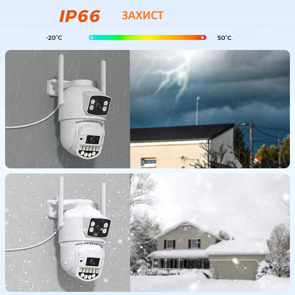 Вулична WiFi IPкамера Besder A20H  10Мп 2 незалежних об'єктиви чорна  duplication - фото 8