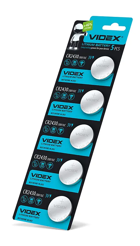 Батарейка літієва Videx CR2430 5шт BLISTER CARD VIDEX (23461-000) - фото 2