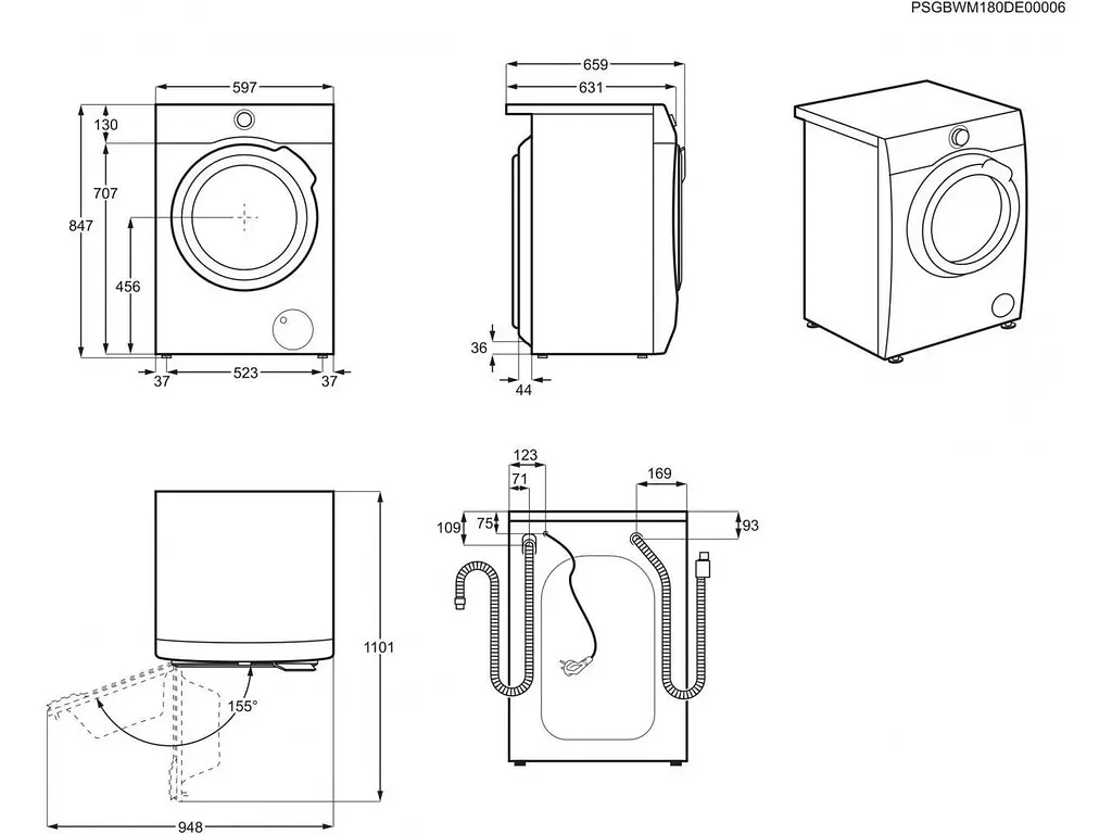 Стиральная машина Electrolux EW9F1R61B с функцией. пара/фронтальная загрузка/10 кг/1600 о мин/А+++-55%/инвертор (EW9F1R61B) - фото 6