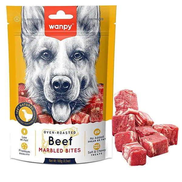 Wanpy Beef Marbled Bites ВАНПІ МАРМУРОВА ЯЛОВИЧИНА ШМАТОЧКИ ласощі для собак, 100 г