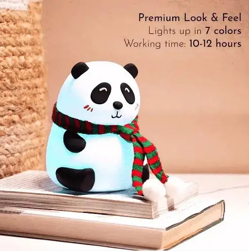 Дитячий силіконовий нічник Панда Panda Silicone Lamp LJC-142-A акумуляторний світильник іграшка для сну - фото 4