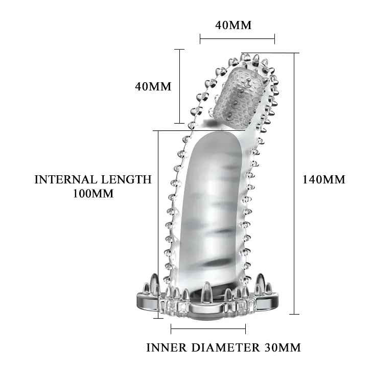 Насадка на член - Brave Man Vibrating Penis Sleeve Clear - фото 2