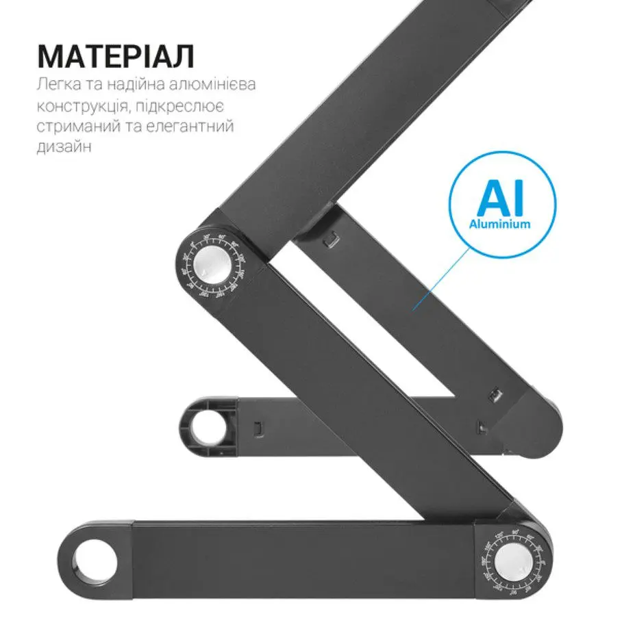 Стол-підставка для ноутбука 17.3 дюйма з охолодженням OfficePro OPCD-1230 2xfans Black - фото 8