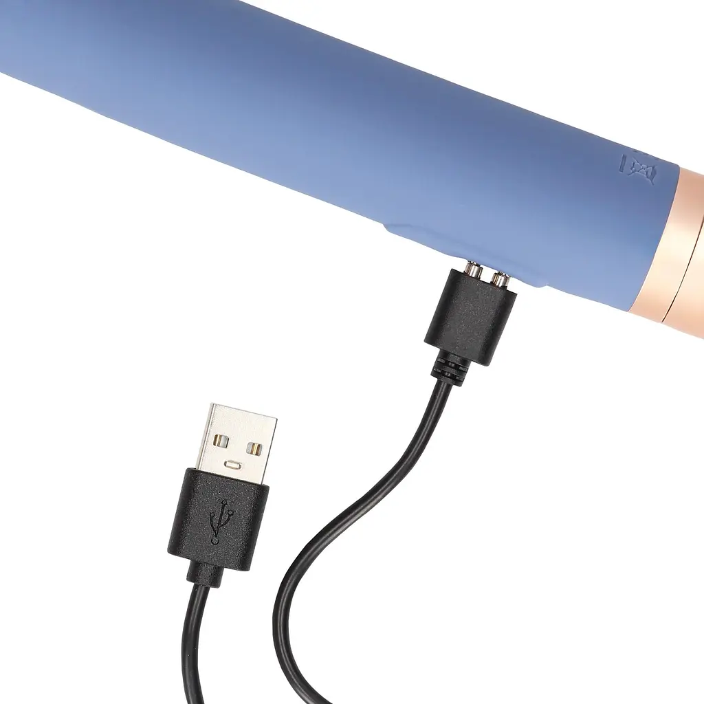 Вібратор Loveline Travel Compartment and Pump 18.5 см синій - фото 8