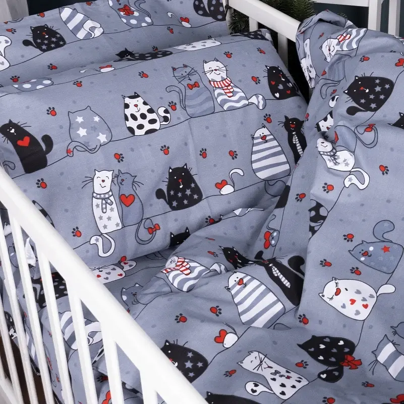 Простирадло MirSon Kids Time 17-0671 With Love Cats бязь 150х200 см (2200010178937) - фото 3
