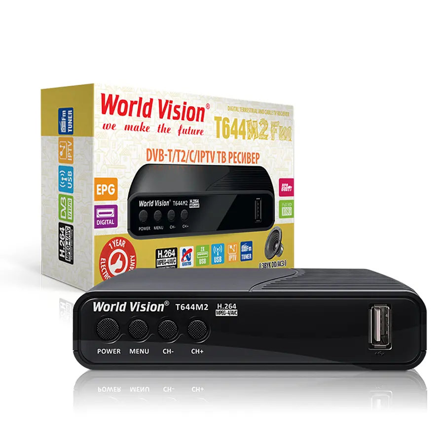 Ефірний Т2 ресивер цифровий тюнер World Vision T644M2 - фото 3