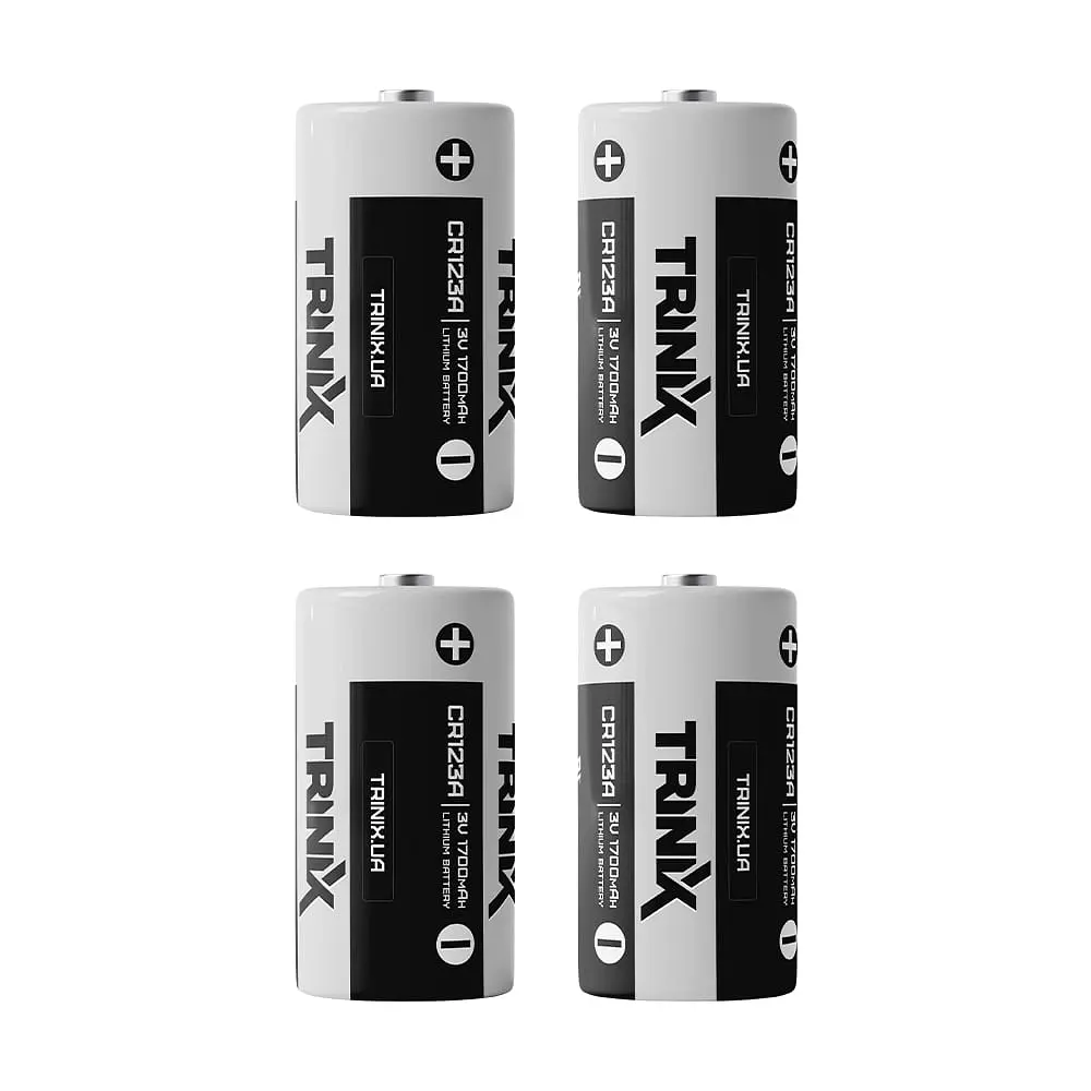 Комплект Trinix: батарея CR123A 3V LiMnO2 1700mAh (4 шт.) для датчиків Ajax, Tiras Orion Nova X, TriniX (28-00033-4)