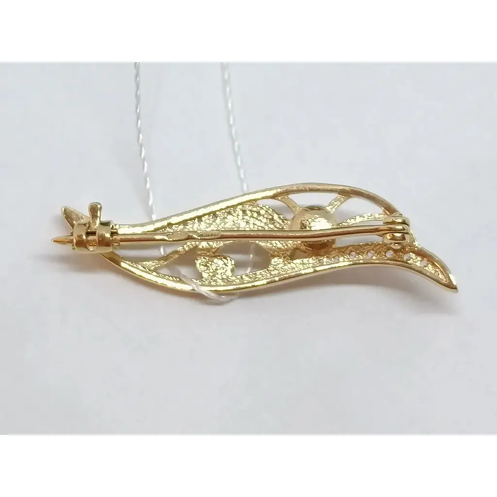 Золота брошка Імперія золота з перлами і фіанітами. БШ250И - фото 2